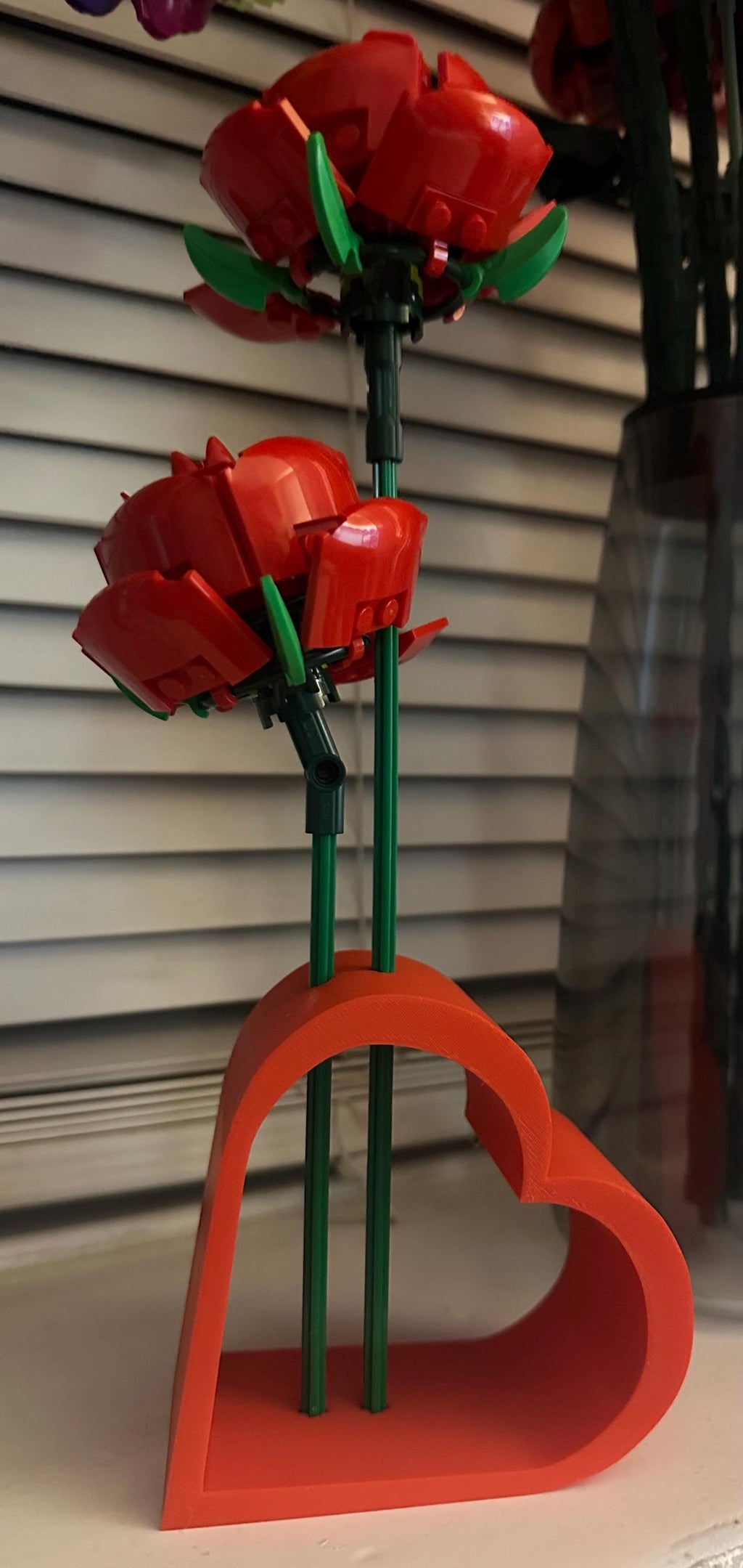 Heart vase for brick roses Compatible with Lego