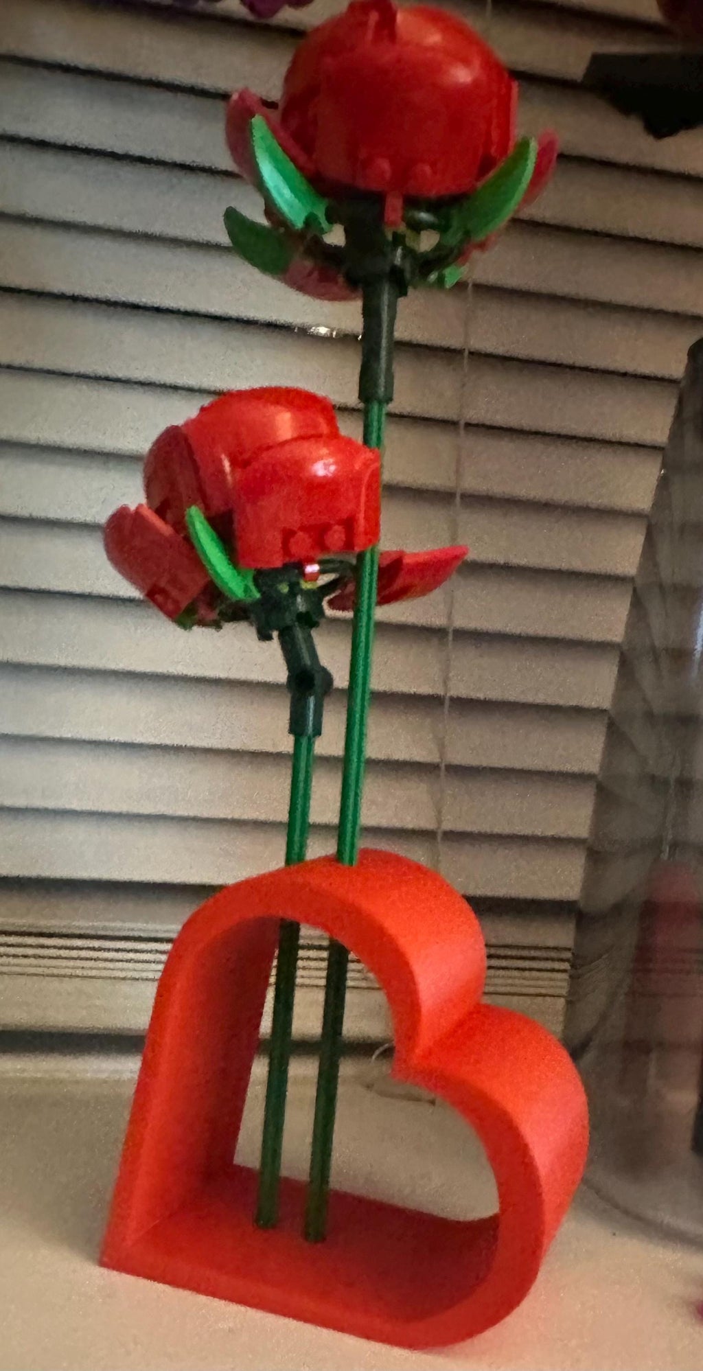 Heart vase for brick roses Compatible with Lego