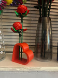 Heart vase for brick roses Compatible with Lego