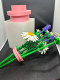 Brick 1x1 Vase with Removable Lid & Flower display stand (flower frog)  compatible with Lego