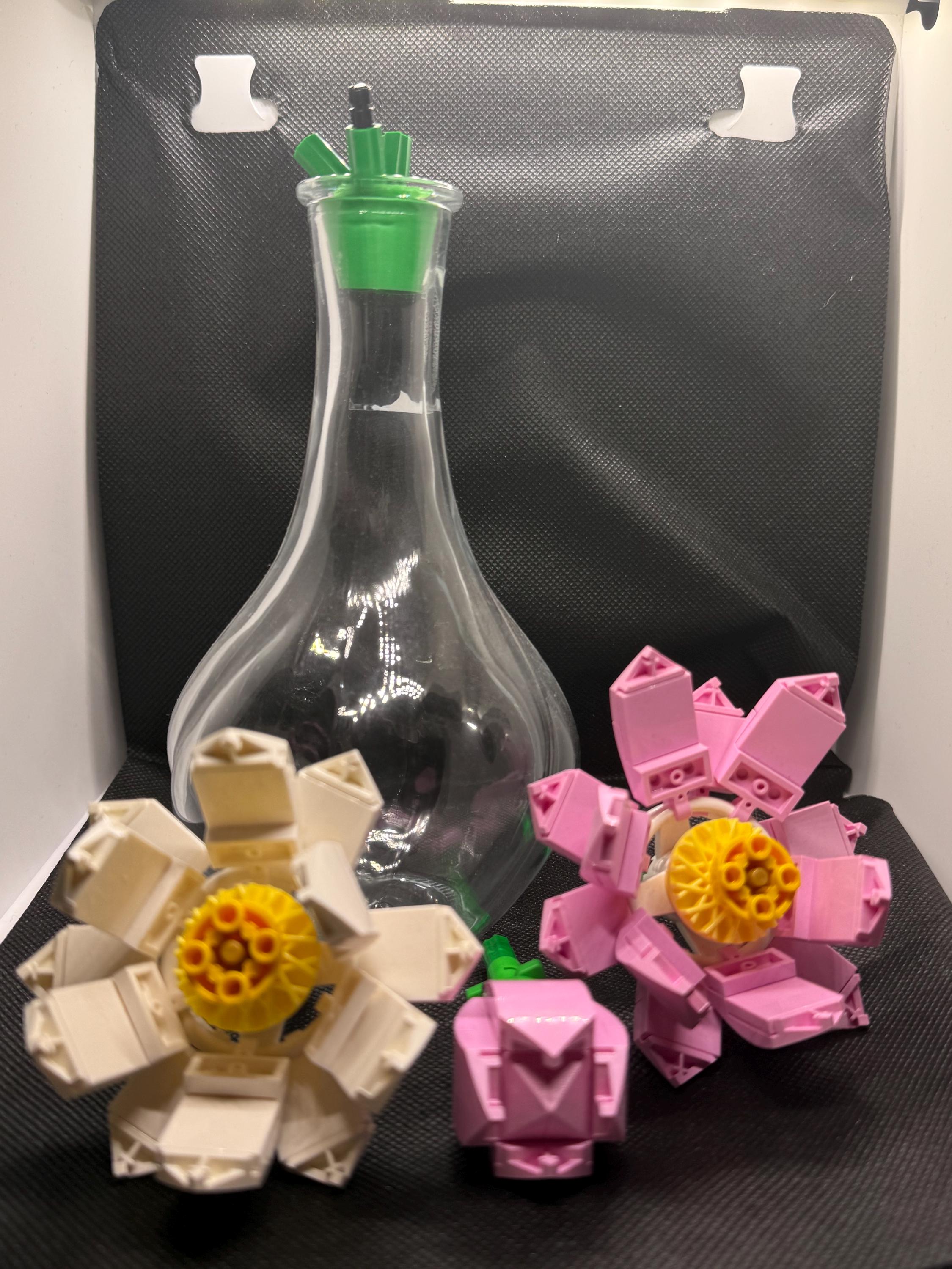 Lotus Flower display insert (flower frog) for vase compatible with Lego made to fit your vase