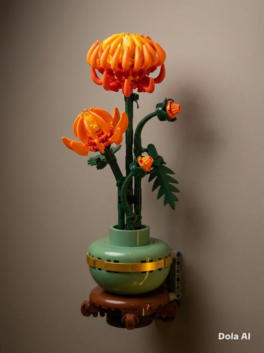 Brick  Chrysanthemum 10368 wall mount compatible with Lego 10369 10343