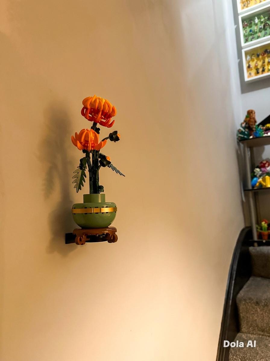 Brick  Chrysanthemum 10368 wall mount compatible with Lego 10369 10343