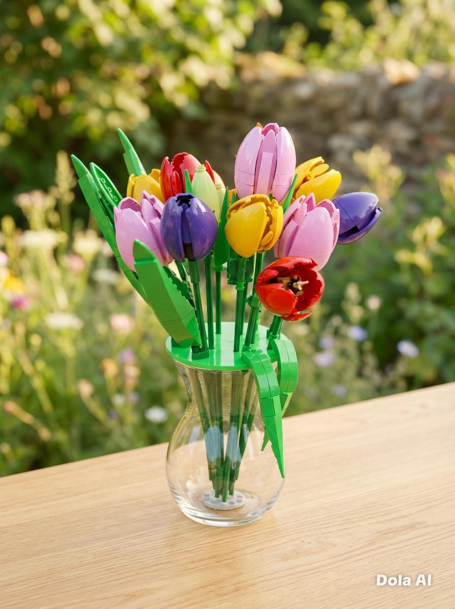 Vase display insert (flower frog) for vase flowers compatible with Lego made to fit your vase