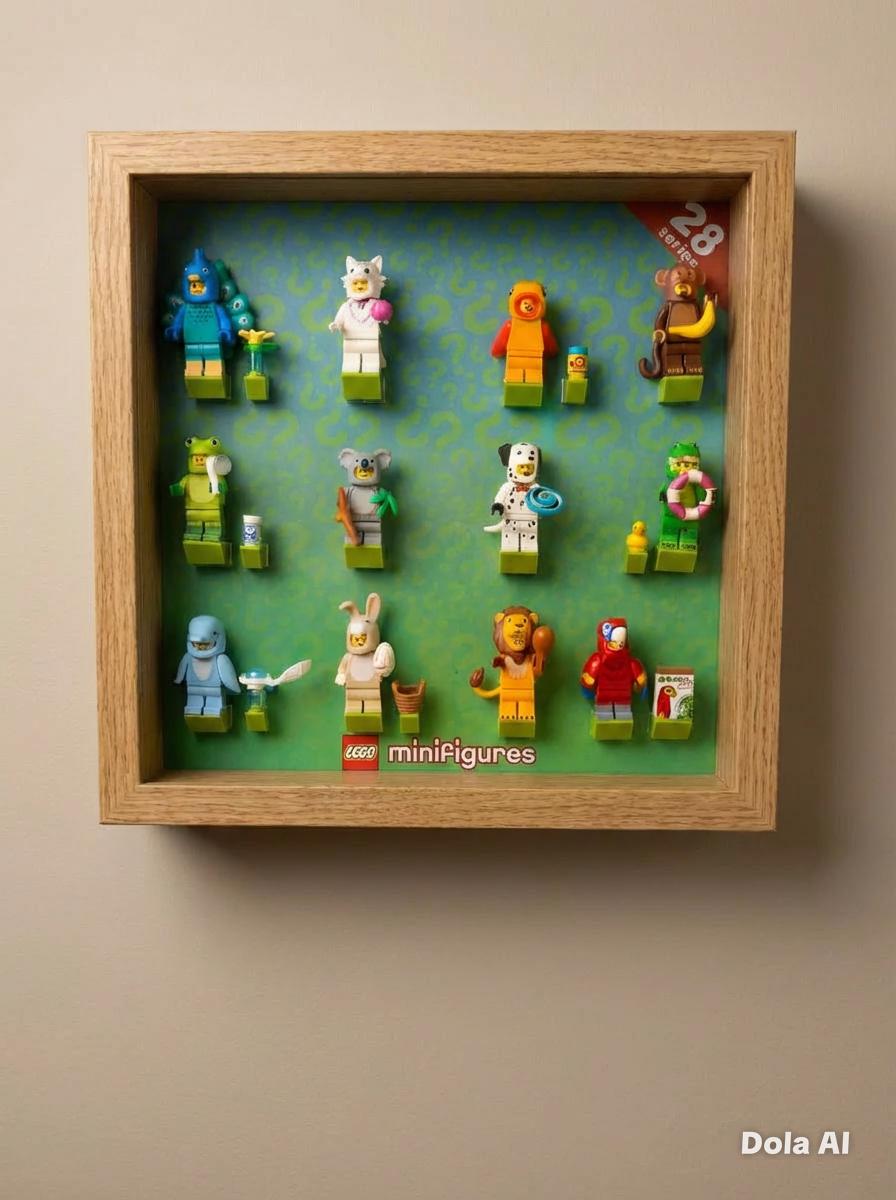 Lego Minifigures series 27 and 28 mounted displayed message for other series availability