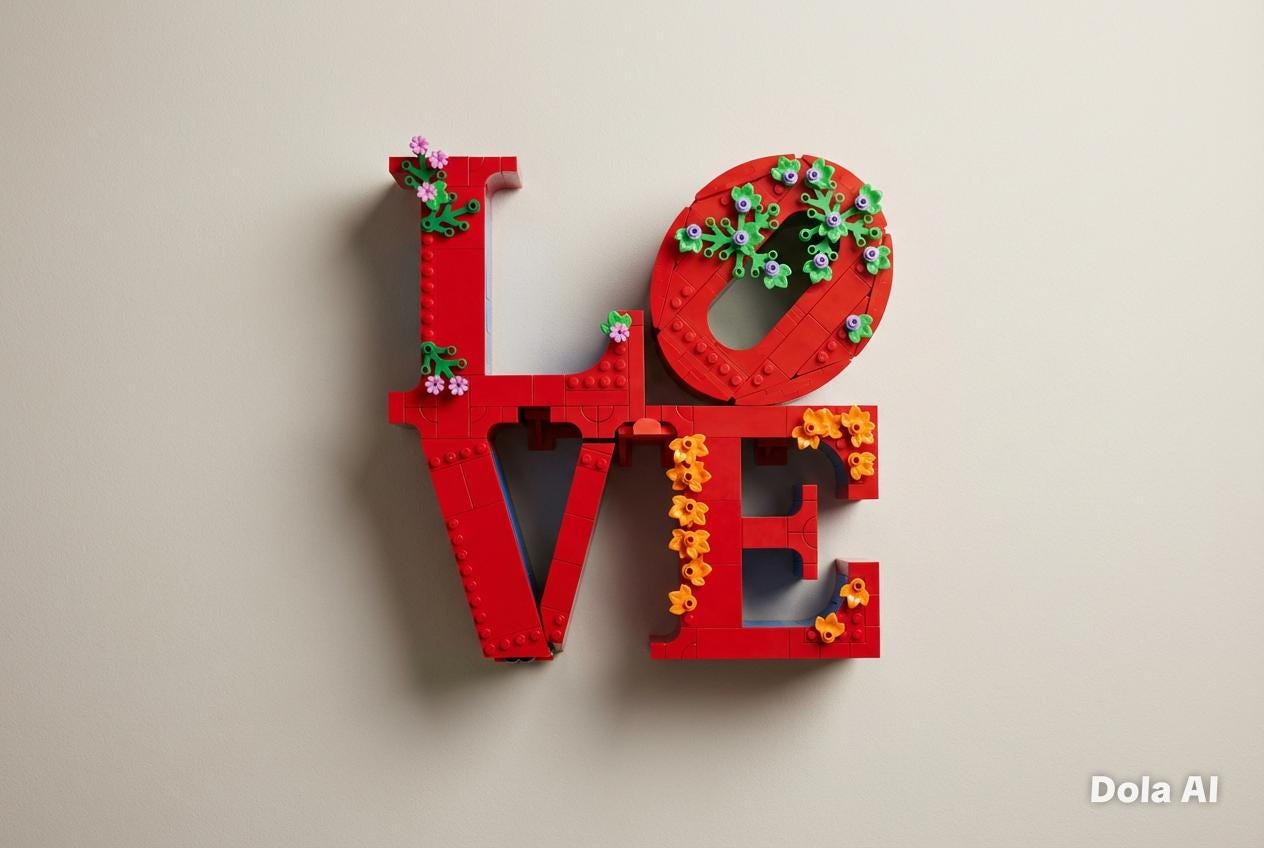 Lego 31214 Love wall mount compatible with Lego Love 31214