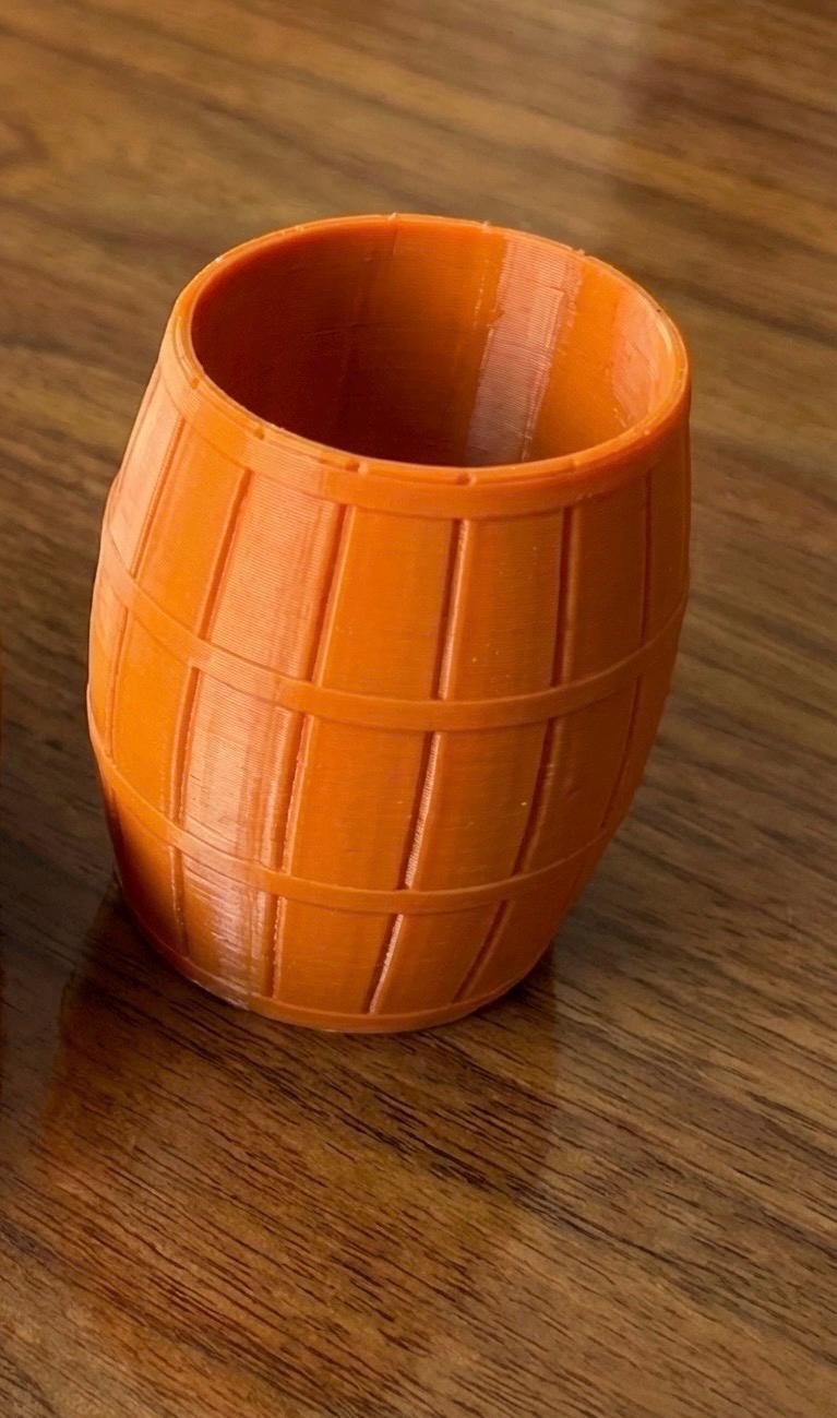 Large Lego Barrel Vase for LEGO Botanicals - Hand-Finished 3D Printed Gift for LEGO Lovers - Rustic Office Decor & Creative Flower Pot