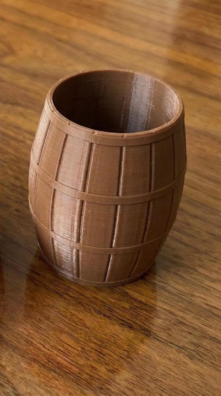 Large Lego Barrel Vase for LEGO Botanicals - Hand-Finished 3D Printed Gift for LEGO Lovers - Rustic Office Decor & Creative Flower Pot