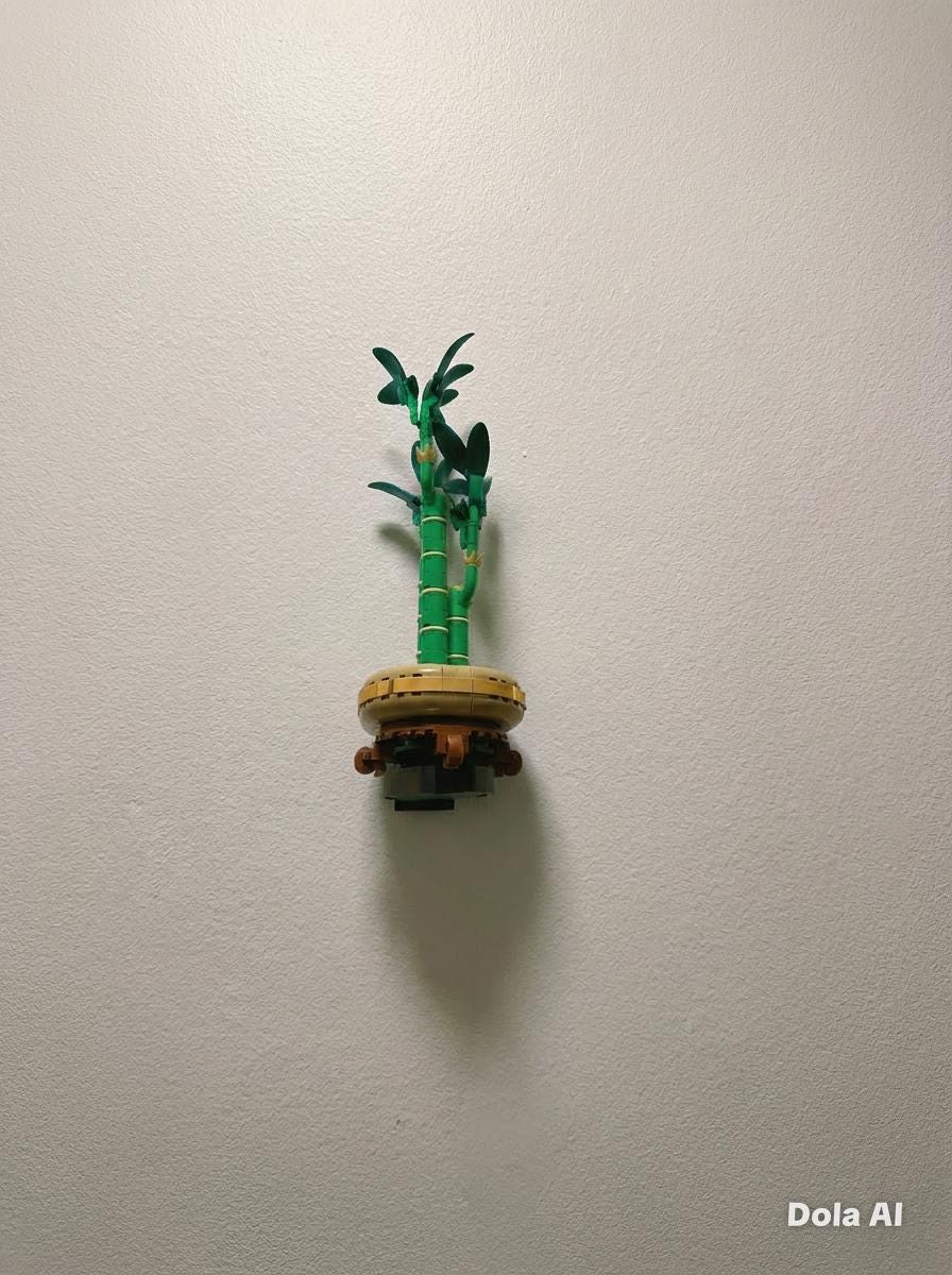 LEGO Bamboo Plant Wall Mount (10344) – Floating Display Shelf, Space Saving LEGO Botanical Decor, Gift for LEGO Plant Lover